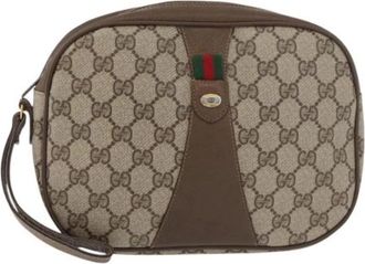 Gucci Pre-owned Vintage Clutch - Dames - Vintage Clutch - Bruin - ONE Size - Leer - Vintage