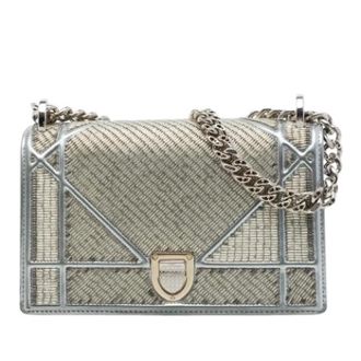 Dior Pre-owned Diorama Crossbody Bag - Dames - Pre-owned - Grijs - Maat: ONE Size Leer