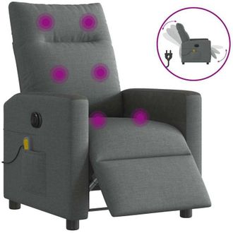 vidaXL Vidaxl - Sill&oacute;n Reclinable De Masaje El&eacute;ctrico Tela Gris Oscuro