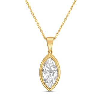 Diana M. Jewels 14kt yellow gold 9.00 ct lab grown marquise bezel with bail pendant