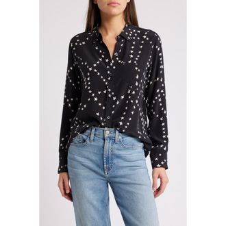 Rails Kate Star Print Button-Up Shirt in Black Star Chain at Nordstrom Rack, Size X-Small