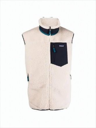 Patagonia Textured High Collar Vest With Zippered Pockets