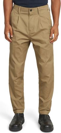 G-Star Pleated Relaxed Tapered Leg Chinos in Toffee at Nordstrom, Size 29 X 30
