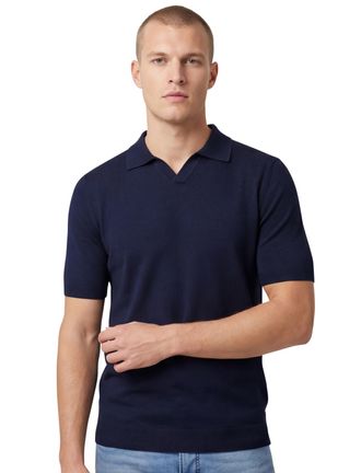 Thomas Maine trui t-shirt v-hals donkerblauw effen