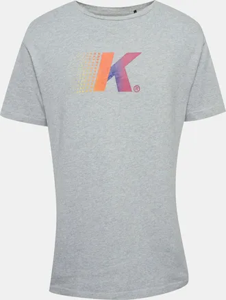 Kith Grey Logo Flocked Jersey Crewneck T-Shirt