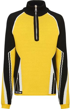 Balmain colour-block zip-up jumper - men - Merino/Polypropylene/Polyamide - S - Yellow