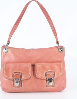 Coach Pink Leather Handbag Shoulder Bag Tote Bag (Pre-Owned)