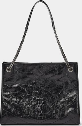 Saint Laurent Niki crinkled leather shopper