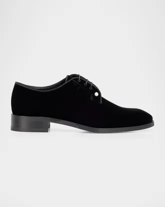 Christian Louboutin Men & apos;s Chambeliss Embellished Velvet Derbys