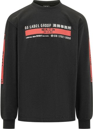 44 Label Group Longsleeve Tee - Heren - Sweatshirts - Zwart - S - Katoen - Hoodies & sweatvesten
