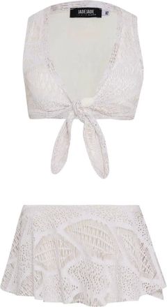 Amir Slama x Jade Picon tie-detail knitted bikini - White