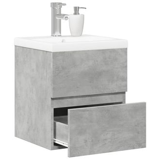 Berkfield Home 2 Piece Bathroom Furniture Set Concrete Grey Engineered Wood