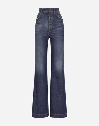 Dolce & Gabbana Flared Denim Jeans - Woman Denim And Jeans Multi-colored 46