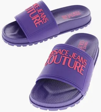 Versace JEANS COUTURE Rubber SHELLY Slides with Embossed Logo size 37