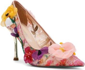 Betsey Johnson Darcy Pointed Toe Pump in Pink Multi at Nordstrom, Size 6.5