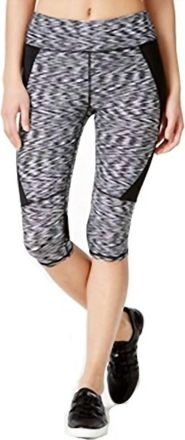 Calvin Klein Womens Space Dyed Capri Leggings In Black Neutral Combo