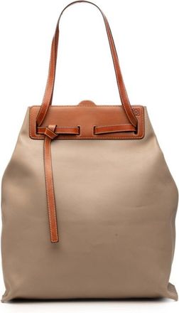 Loewe Beige Brown Leather Handbag Tote Bag (Pre-Owned)