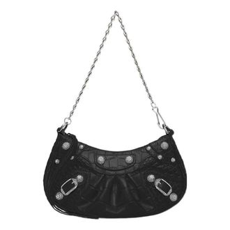 Balenciaga (WMNS) Balenciaga Le Cagole Mini Bag With Chain Crocodile Embossed Black 69581423EJY1000