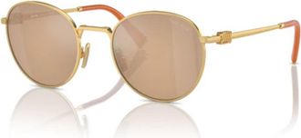 Miu Miu 55zs Sole Round Metal Frame Sunglasses