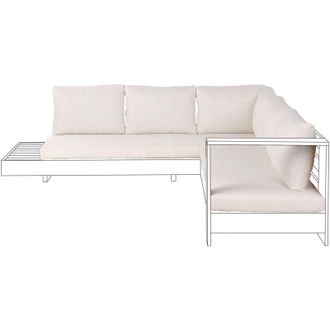 Beliani Set di copricuscini da esterno per divano angolare da giardino, cuscini per sedile e schienale, bianco sporco Marettimo
