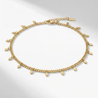 Pompeii3 Sabrina Anklet 4mm Curb Chain 10 Lobster Clasp 18k Plated Yellow gold