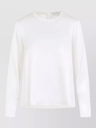 PESERICO silk satin long-sleeve blouse
