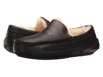 UGG Mens Leather Ascot Slipper, Dark Spice, 11