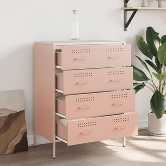 Berkfield Home Sideboard Pink 68x39x89 cm Steel | Size: 68 x 39 x 89 cm
