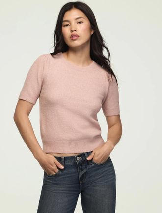 Lucky Brand Womens Puff Sleeve Sweater Tee