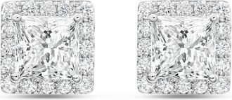 Diana M. Jewels 14KT WHITE GOLD LAB GROWN FASHION EARRINGS WEIGHING 3.00 CTS TW
