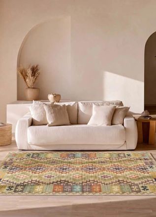 Atticgo Alfombra lavable &eacute;tnica multicolor 120x170 cm
