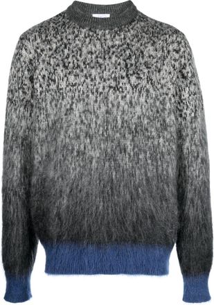 Off-white Arrows-print degrad&eacute;-effect jumper - men - Polyamide/Wool/Mohair - M - Grey
