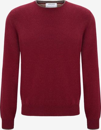 Gran Sasso Feiner Woll- und Kaschmirpullover mit Ärmelflecken