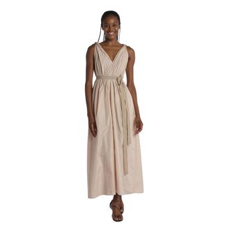 Sofie D'Hoore Diabolo Tafta Crossed Shoulder Dress - female - Sofie Dhoore - Maxi Dresses - Pink - XS - Dresses