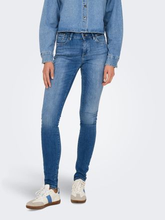 Only Skinny-fit-Jeans ONLY ONLBLUSH ICON COIN MID SK DNM CRO299NOOS, Damen, Gr. L (40), L&auml;nge 32, blau (medium blau denim), Denim/Jeans, Obermaterial: 92% 