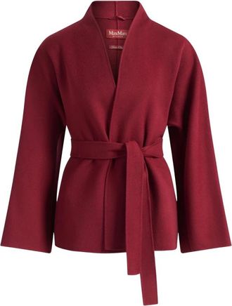 Max Mara Mstforte Geklede Jas - Dames - Kimonos - Rood - XS - Wol - Overhemden