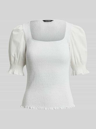 Lauren Ralph Lauren Slim Fit Crinkle T-Shirt aus reiner Baumwolle in Weiss, Gr&ouml;&szlig;e XXL