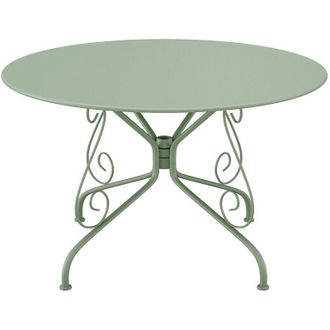 Vente-Unique Tavolo da giardino D.120 cm in metallo in stile ferro battuto - Verde acqua - GUERMANTES di MYLIA