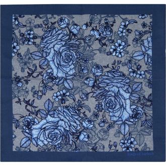 Lords of Harlech Hudson Merino Wool Handkerchief Pocket Square in Roma Floral Flannel at Nordstrom