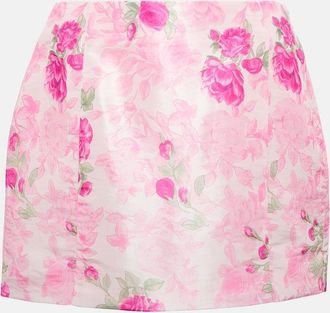 LoveShackFancy Charma floral taffeta miniskirt