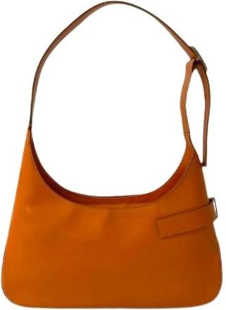 Ferragamo Pre-owned Shoulder Bags, female, Orange, Size: ONE SIZE Pre-owned Leather Shoulder Bag