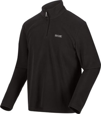 Renna Regatta Mens Thompson Fleece Quarter Zip Half Zip Classic Light Weight Quick Drying Fleece (UK, Alpha, XL, Regular, Regular, Black)