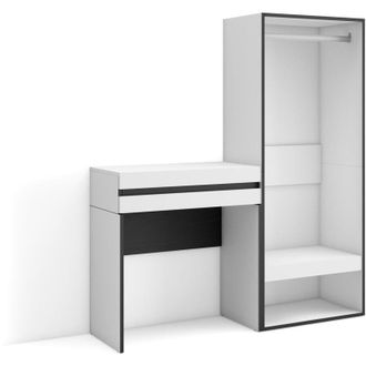 Skraut Home Consola Entrada, Mueble Con Caj&oacute;n, 130x145x35 Cm, Recibidor, Vestidor Abierto, Estilo Moderno, Blanco - Skraut Home