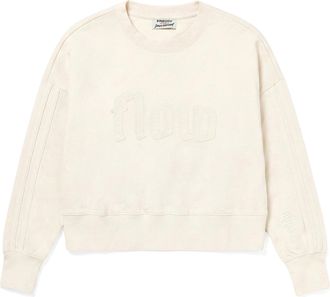 Freddy Felpa Girocollo Cropped Oversize Donna in Cotone Delav&eacute;
