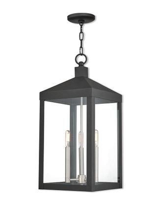 Livex Lighting Livex Nyack 3 Lt Bk Outdoor Pendant Lantern