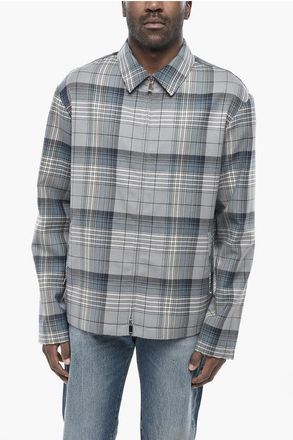 Dior HOMME Checked Wool Overshirt with Zip Closure size 48