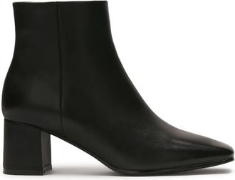 Kazar Zwarte leren laarzen op een paal - Dames - Laarzen met Hak - Zwart - 37 EU - Leer - Schoenen