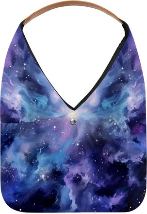 Generic Dreamy Space Starry Sky Universe Reusable Lightweight Grocery Bags - Foldable Into Compact Pouch, Washable & Sturdy, Multipurpose for Shopping and Tra