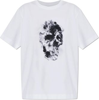 Alexander McQueen Skull Print T-Shirt - Dames - T-shirts - Wit - M - Katoen - Tops