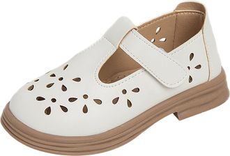 Generic Girls Princess Shoes Spring and Autumn New Hollow Small Leather Shoes Girls Single Shoes Middle and Big Children Breathable Shoes Girl Slipper Size 13